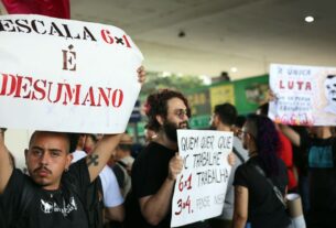 meio de PEC . Na capital paulista, sem poder reunir os trabalhadores na Avenida