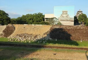Novo terremoto no Japão derruba muralha histórica do Castelo de Kumamoto