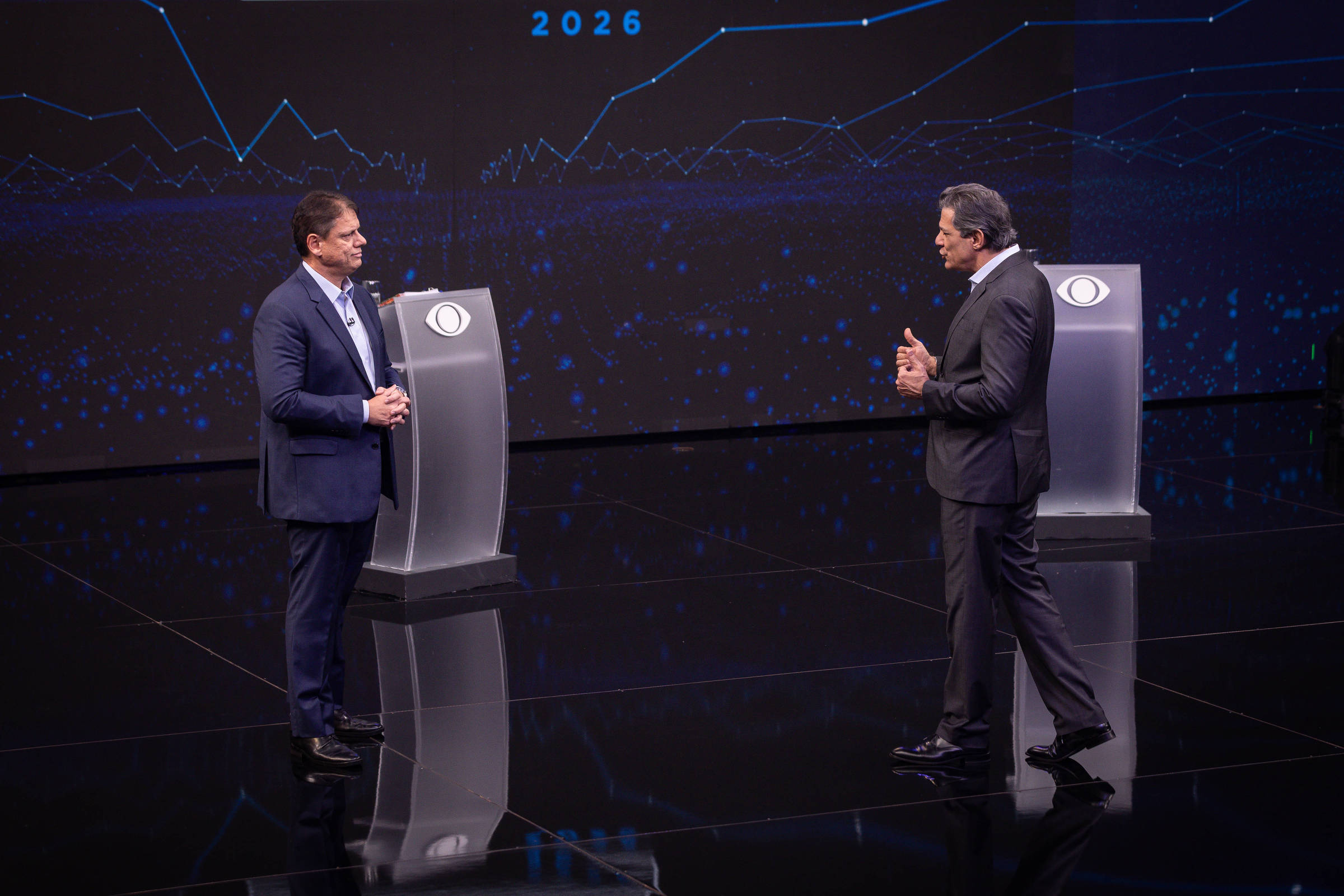 Debate em São Paulo: Tarcísio e Haddad confrontam governo Lula e segurança pública