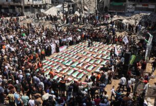 Gaza sedia funeral coletivo para 112 membros de uma mesma família mortos em ataques de Israel