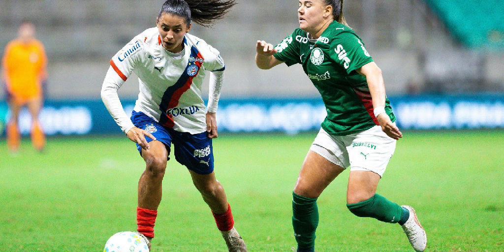 Empate em 1 a 1 marca o primeiro duelo entre Bahia e Palmeiras nas quartas do Brasileirão Feminino