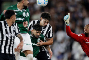 Empate entre Botafogo e Palmeiras consolida Flamengo na liderança do Brasileirão