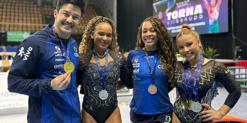Ginástica brasileira finaliza Copa da Hungria com seis pódios, cinco deles no último dia